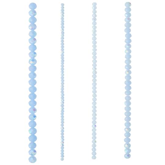 Light Blue Faceted Glass Rondelle Beads by Bead Landing™